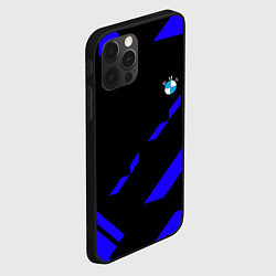 Чехол для iPhone 12 Pro Max BMW blue geometry, цвет: 3D-черный — фото 2