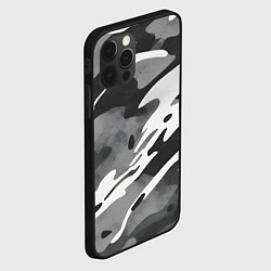 Чехол для iPhone 12 Pro Max Черно белый камуфляж, цвет: 3D-черный — фото 2