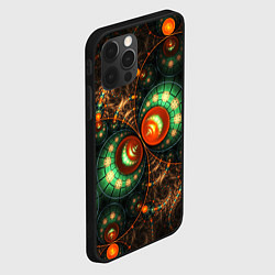 Чехол для iPhone 12 Pro Max Фрактальный узор абстрактный, цвет: 3D-черный — фото 2