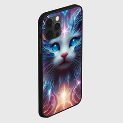 Чехол для iPhone 12 Pro Max Fantastic blue-eyed neon kitten, цвет: 3D-черный — фото 2