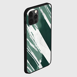 Чехол для iPhone 12 Pro Max Косая зеленая полоска, цвет: 3D-черный — фото 2