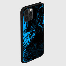 Чехол для iPhone 12 Pro Max Синяя энергия на чёрном фоне, цвет: 3D-черный — фото 2