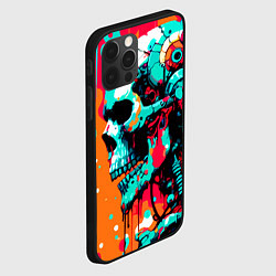 Чехол для iPhone 12 Pro Max Cyber skull sketch - ai art fantasy, цвет: 3D-черный — фото 2