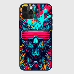 Чехол для iPhone 12 Pro Max Cyber dude with glasses - blots, цвет: 3D-черный