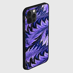 Чехол для iPhone 12 Pro Max Абстрактные перья - жидкость, цвет: 3D-черный — фото 2