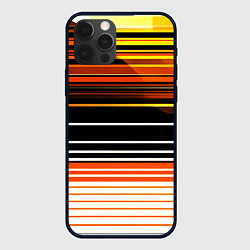Чехол для iPhone 12 Pro Max Разноцветные вертикальные линии, цвет: 3D-черный