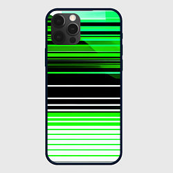 Чехол для iPhone 12 Pro Max Разноцветные вертикальные линии, цвет: 3D-черный