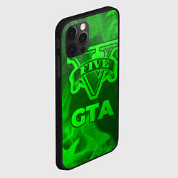 Чехол для iPhone 12 Pro Max GTA - green gradient, цвет: 3D-черный — фото 2