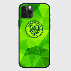 Чехол для iPhone 12 Pro Max Manchester City green poly, цвет: 3D-черный