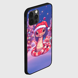 Чехол для iPhone 12 Pro Max Змея и яркие елки 2025, цвет: 3D-черный — фото 2