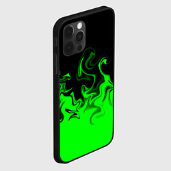 Чехол для iPhone 12 Pro Max Абстрактный зеленый огонь, цвет: 3D-черный — фото 2