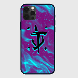 Чехол для iPhone 12 Pro Max Doom neon flame, цвет: 3D-черный