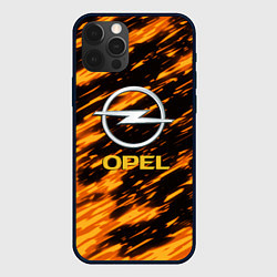 Чехол для iPhone 12 Pro Max Opel штрихи огненные, цвет: 3D-черный