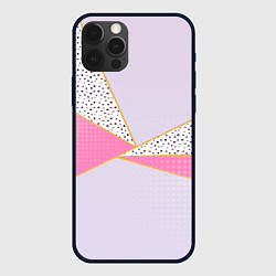 Чехол для iPhone 12 Pro Max Геометрическая абстракция с треугольниками и пятни, цвет: 3D-черный