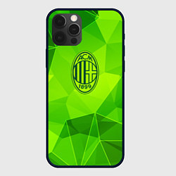Чехол для iPhone 12 Pro Max AC Milan green poly, цвет: 3D-черный