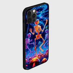 Чехол для iPhone 12 Pro Max Танец неоновых скелетов под грибами, цвет: 3D-черный — фото 2