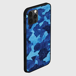 Чехол для iPhone 12 Pro Max Синий камуфляж, цвет: 3D-черный — фото 2