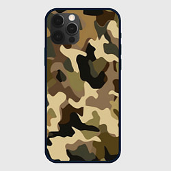 Чехол для iPhone 12 Pro Max Милитари камуфляж, цвет: 3D-черный