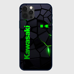 Чехол для iPhone 12 Pro Max Kawasaki - плиты с эффектом свечения, цвет: 3D-черный