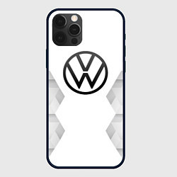 Чехол для iPhone 12 Pro Max Volkswagen white poly, цвет: 3D-черный
