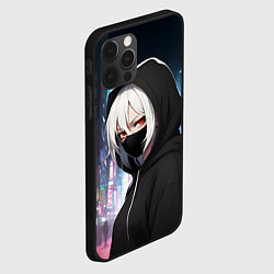 Чехол для iPhone 12 Pro Max Аниме неоновый город, цвет: 3D-черный — фото 2