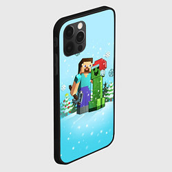 Чехол для iPhone 12 Pro Max Minecraft - New Year, цвет: 3D-черный — фото 2