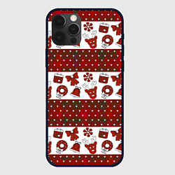 Чехол для iPhone 12 Pro Max Новогодний паттерн, цвет: 3D-черный