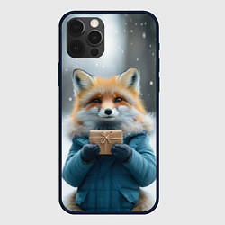 Чехол для iPhone 12 Pro Max Лисица с подарком, цвет: 3D-черный
