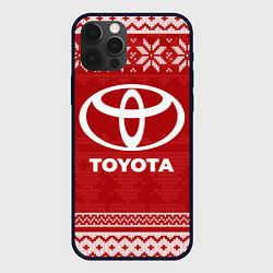 Чехол для iPhone 12 Pro Max Новогодний Toyota, цвет: 3D-черный