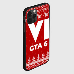 Чехол для iPhone 12 Pro Max Новогодний GTA 6 с оленями, цвет: 3D-черный — фото 2