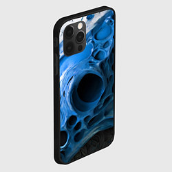 Чехол для iPhone 12 Pro Max Сине-белая абстрактная структура, цвет: 3D-черный — фото 2