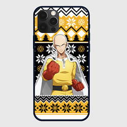 Чехол для iPhone 12 Pro Max One-Punch Man sweater, цвет: 3D-черный