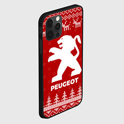 Чехол для iPhone 12 Pro Max Новогодний Peugeot с оленями, цвет: 3D-черный — фото 2
