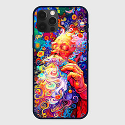 Чехол для iPhone 12 Pro Max Santa Claus: pop-art modern pointillism, цвет: 3D-черный