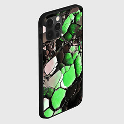 Чехол для iPhone 12 Pro Max Чёрно-зелёный камень, цвет: 3D-черный — фото 2