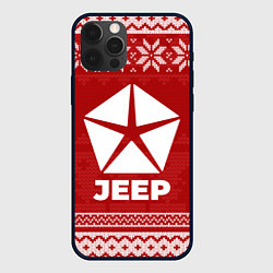 Чехол для iPhone 12 Pro Max Новогодний Jeep, цвет: 3D-черный