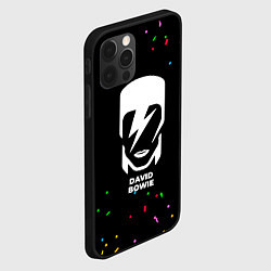 Чехол для iPhone 12 Pro Max David Bowie конфети, цвет: 3D-черный — фото 2