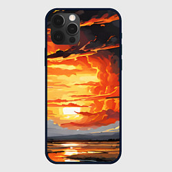 Чехол для iPhone 12 Pro Max Багровый закат, цвет: 3D-черный