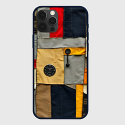 Чехол для iPhone 12 Pro Max Ретро пэчворк, цвет: 3D-черный