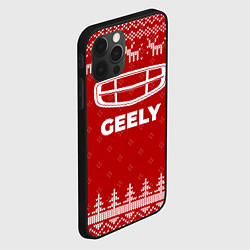Чехол для iPhone 12 Pro Max Новогодний Geely с оленями, цвет: 3D-черный — фото 2
