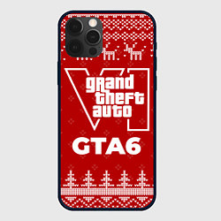 Чехол для iPhone 12 Pro Max Новогодний GTA6 с оленями, цвет: 3D-черный