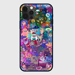 Чехол для iPhone 12 Pro Max Новогодний виммельбух, цвет: 3D-черный