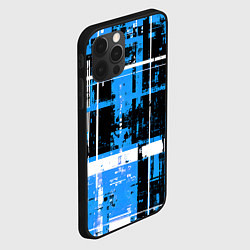 Чехол для iPhone 12 Pro Max Сине-белый гранж на чёрном фоне, цвет: 3D-черный — фото 2