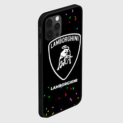 Чехол для iPhone 12 Pro Max Lamborghini конфети, цвет: 3D-черный — фото 2