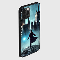 Чехол для iPhone 12 Pro Max Гарри Поттер перед Хогвартсом - нейроарт фантазия, цвет: 3D-черный — фото 2