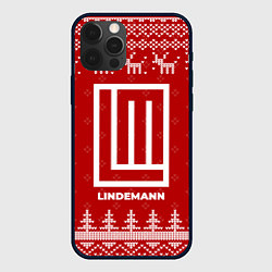 Чехол для iPhone 12 Pro Max Новогодний Lindemann с оленями, цвет: 3D-черный