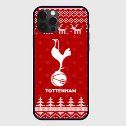 Чехол для iPhone 12 Pro Max Новогодний Tottenham с оленями, цвет: 3D-черный