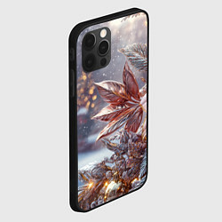 Чехол для iPhone 12 Pro Max Новогодняя роза и золотые шары, цвет: 3D-черный — фото 2