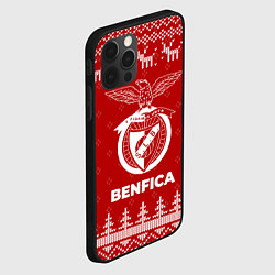Чехол для iPhone 12 Pro Max Новогодний Benfica с оленями, цвет: 3D-черный — фото 2