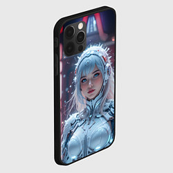 Чехол для iPhone 12 Pro Max Зимняя девушка в кибер костюме, цвет: 3D-черный — фото 2